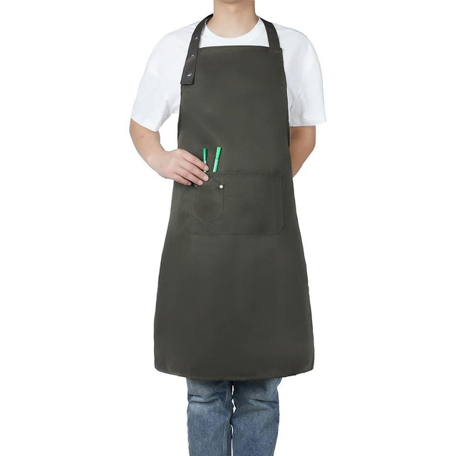 MORNITE Art Aprons for Painting Pottery Ceramics, Mens Women Kitchen Cooking Aprons Waterproof Green