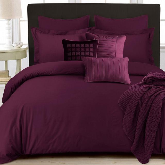 Tribeca Living 350-Thread-Count Cotton Percale Duvet Cover Set