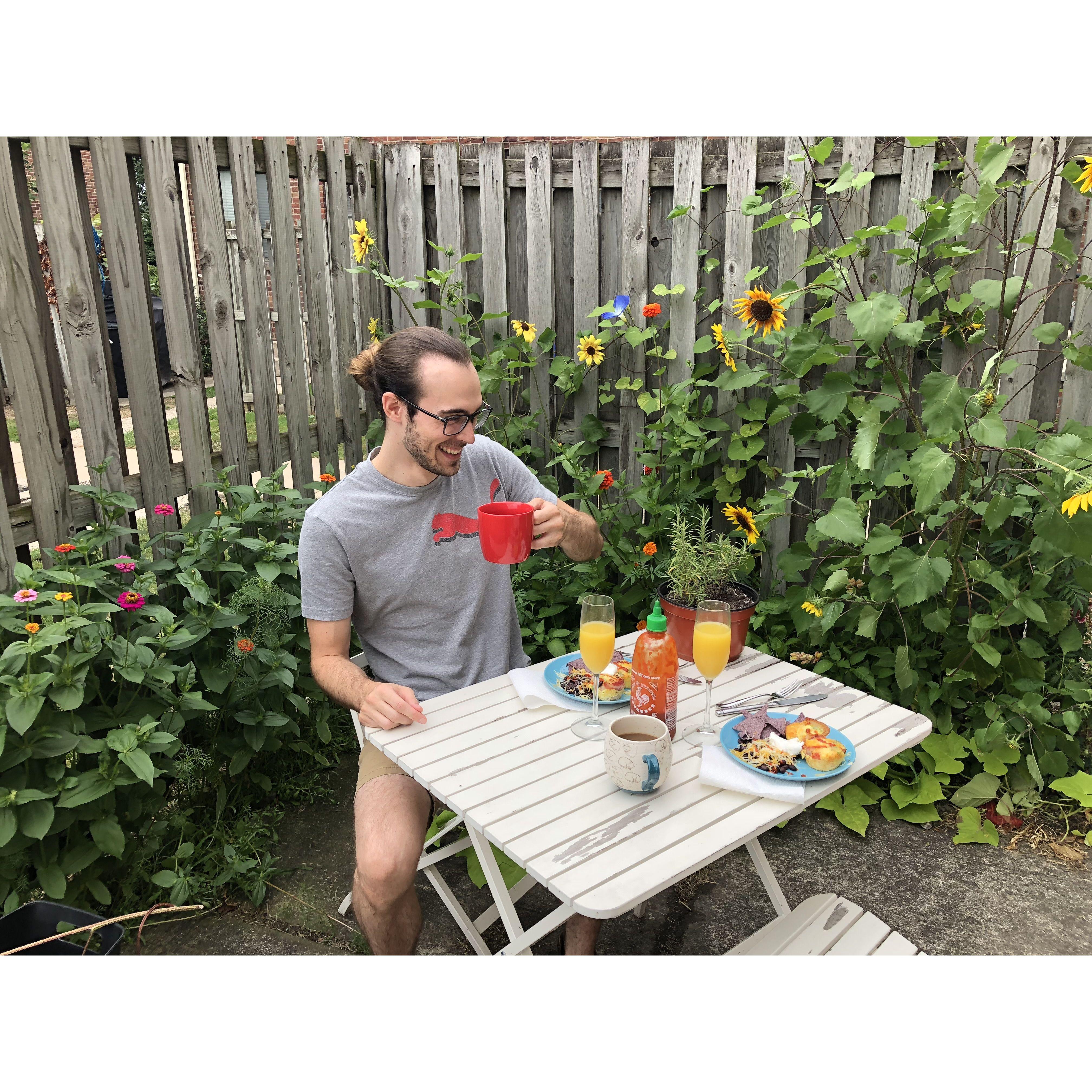 Brunch at our first home together