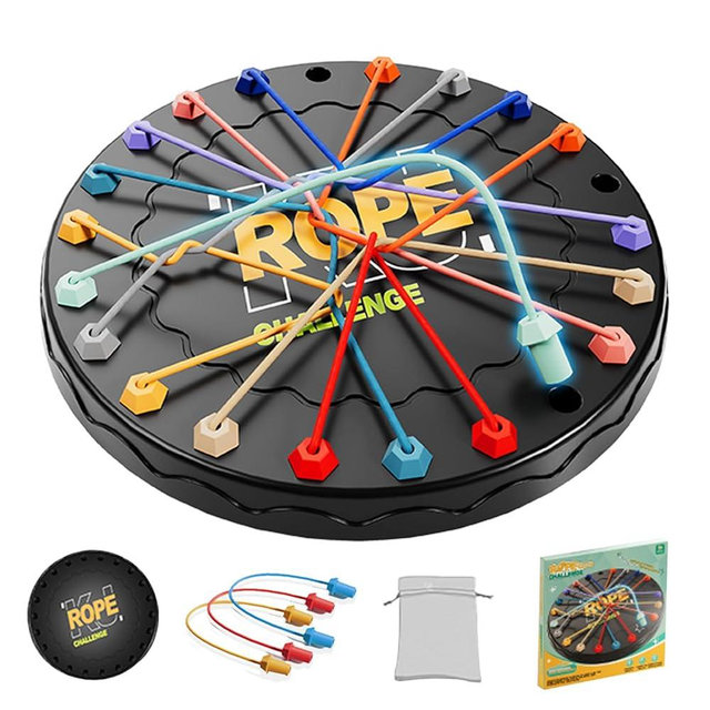 lartoys Rope Untangling Puzzle Game, Educational Strategy Board Game for Kids & Adults, Family Travel Party Games with Multi-Level Challenges, Gifts for All Ages(Large)