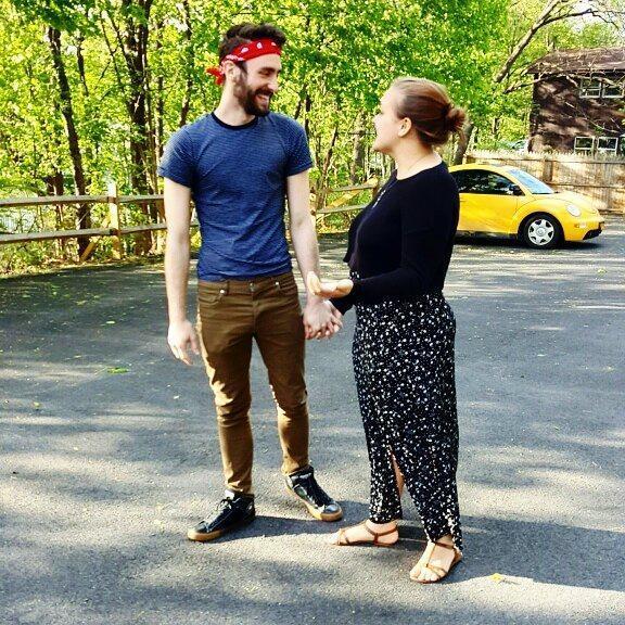 Taken outside our first apartment together on Grove Street.