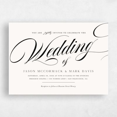 Beige Wedding Invitation - Marquis Landscape