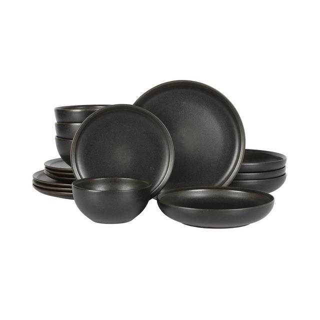 Gibson Elite Beckett Stoneware Matte Reactive Glaze 16 Pc. Dinnerware Set, Service for 4