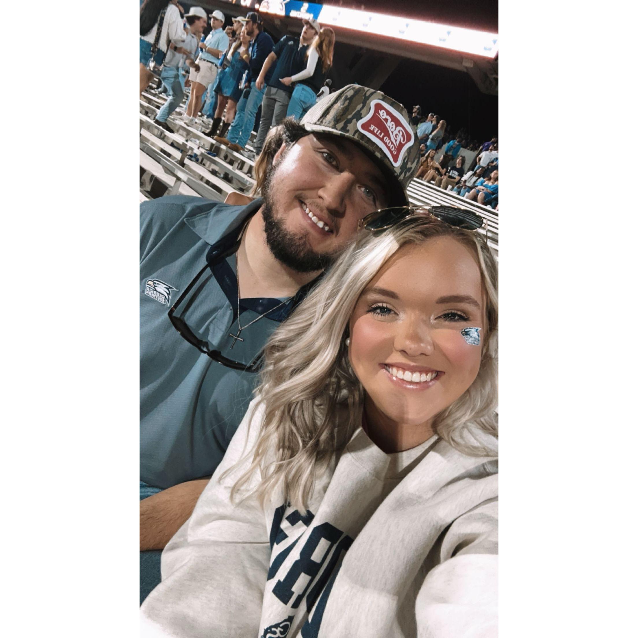 Our First Football Game! Earlier this same morning he asked me to be his girlfriend!