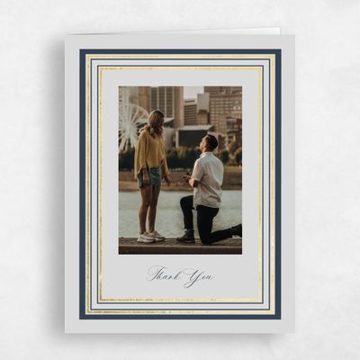 Moon Mist, Grey Wedding Thank You - Robin Photo Foil
