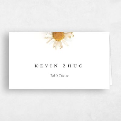 White Wedding Place Card - Spiga