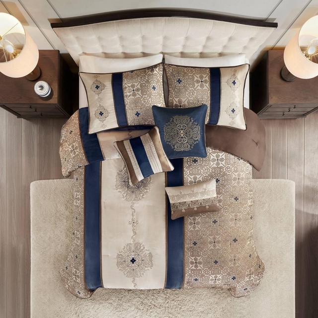 7pc King Perry Comforter Set Navy - Madison Park