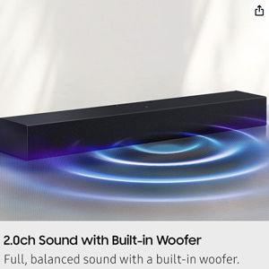 Samsung B-Series Soundbar HW B400F 2.0 ch Soundbar with Built in Subwoofer (2025 Model) One Remote Control, Surround Sound Expansion, Voice Enhance Mode
