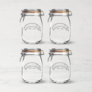 Kilner Round Clip Top Jar, 34 oz, Set of 4