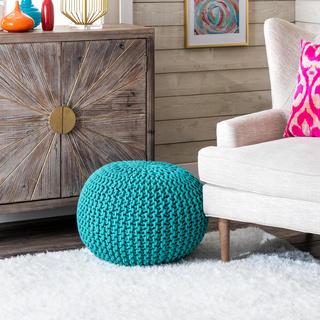 Knitted Round Pouf