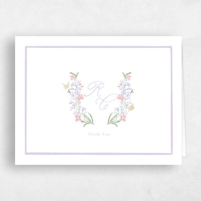 Lavender, Purple Wedding Thank You - Pellinore Landscape