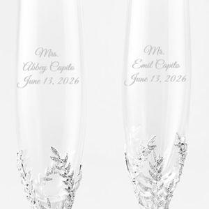 Engraved Athena Wedding & Anniversary Flute Set