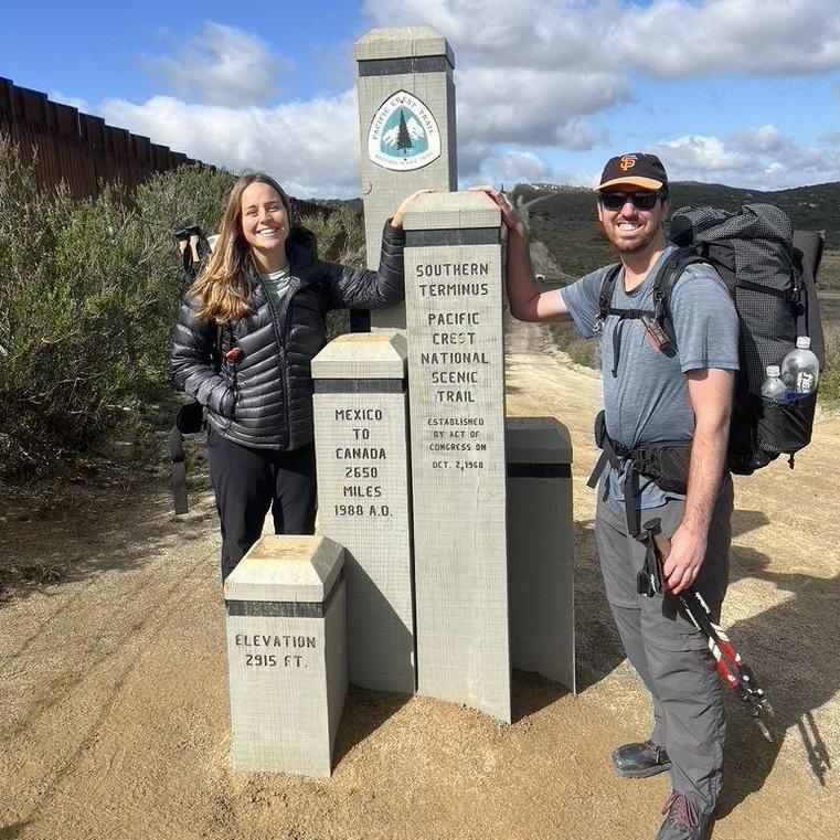 Begining our hike at the PCT Southern Terminus