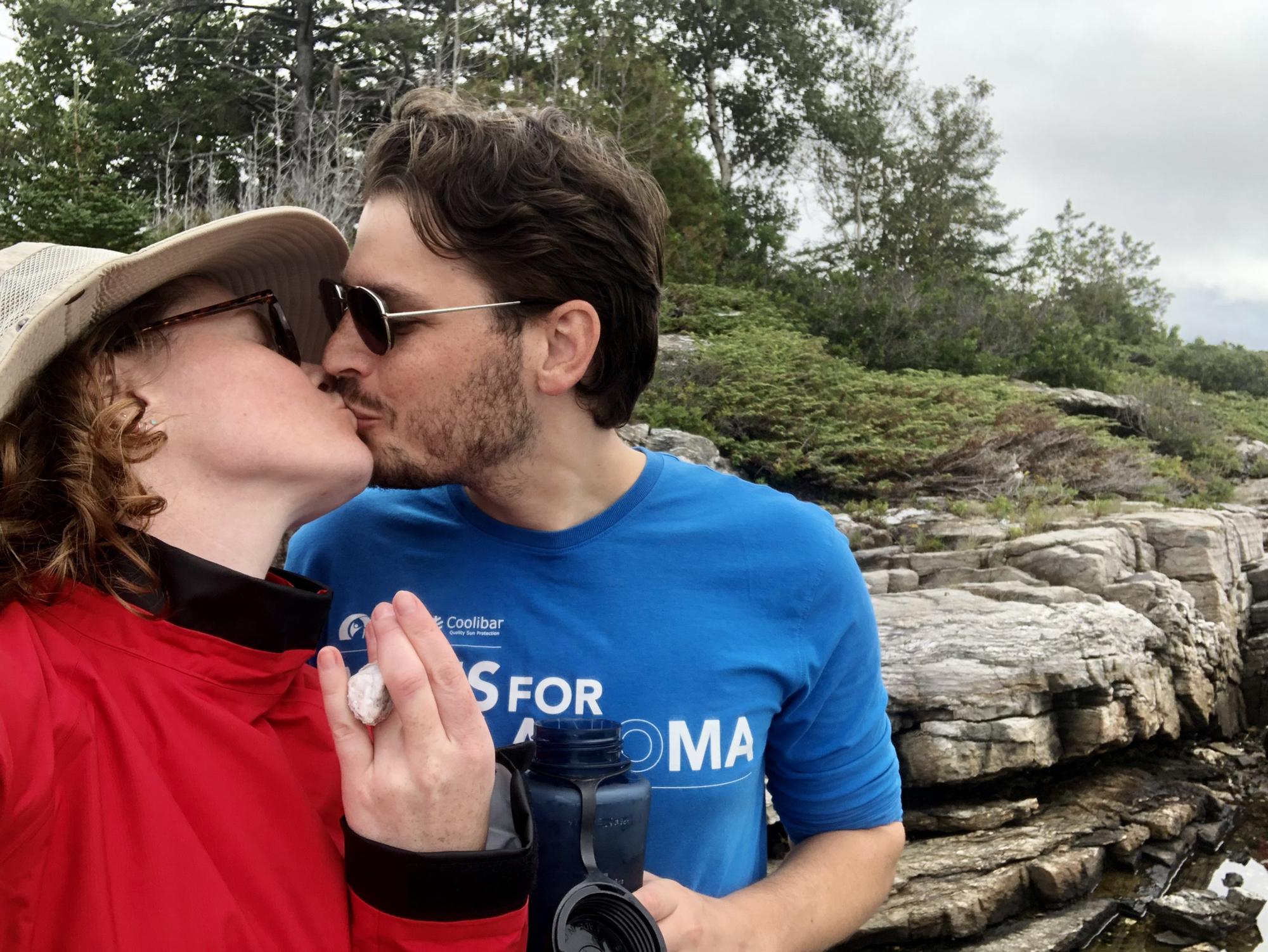 Giovanni proposed in Maine, on a private island, with a rock.