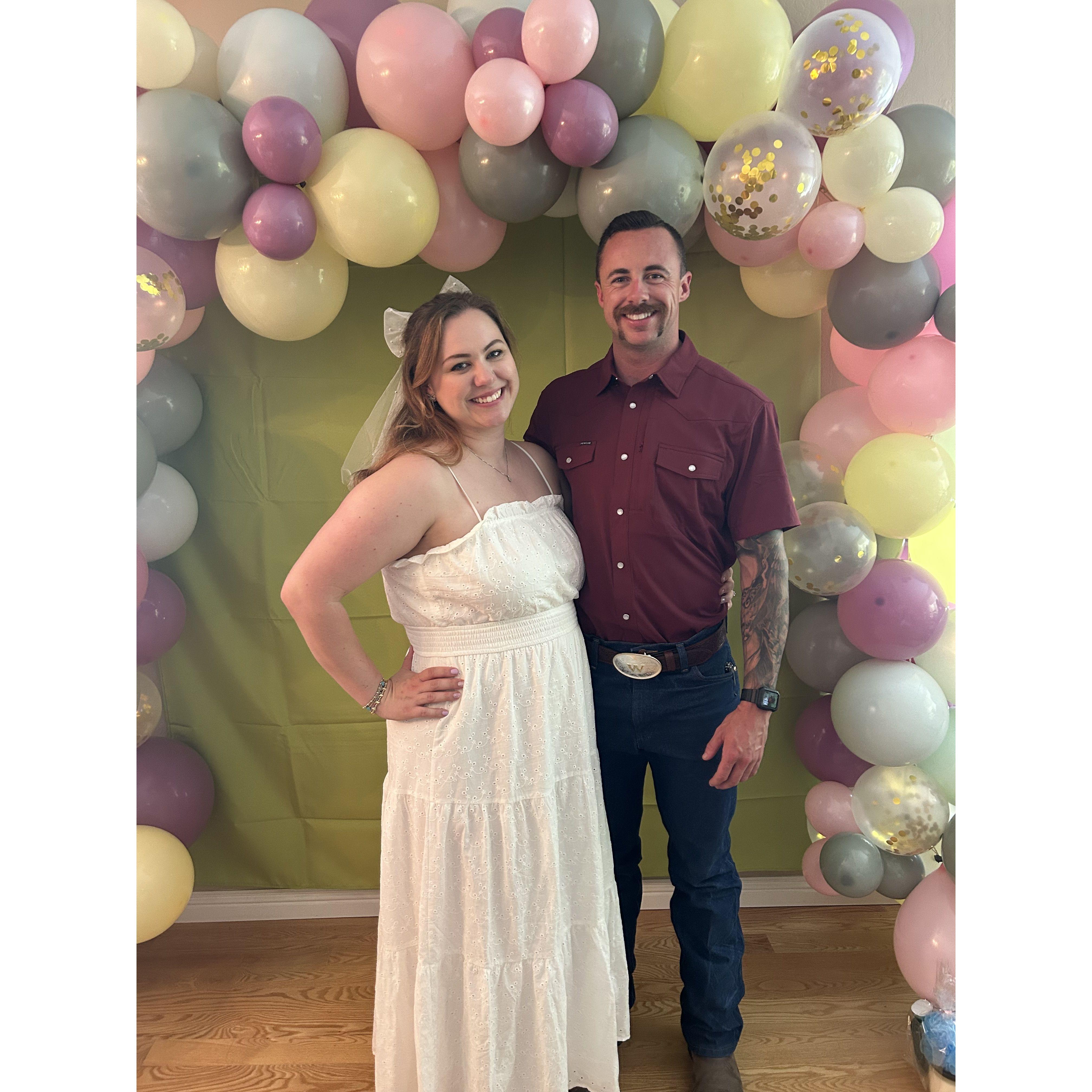 Bridal Shower! He crashed the party