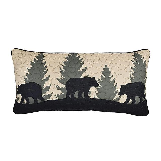 Throw Pillow - Bear Walk Plaid by Donna Sharp - Lodge Decorative Throw Pillow with Bear Pattern - Rectangular