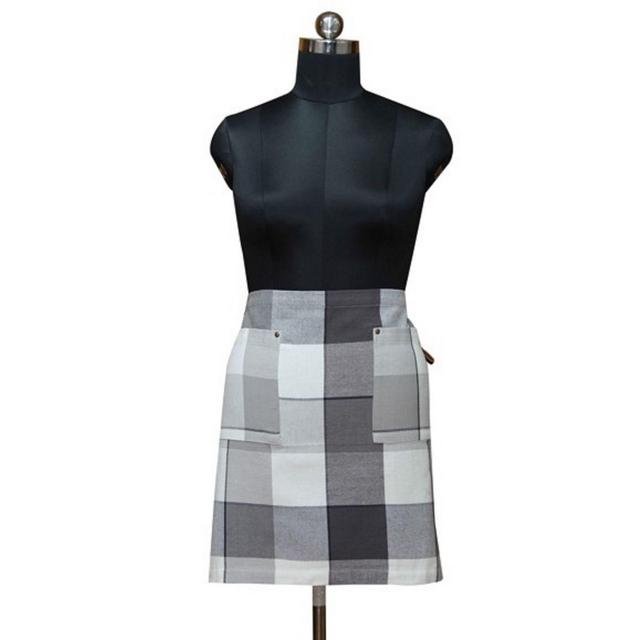 Bee & Willow™ Half Tonal Check Apron in Grey