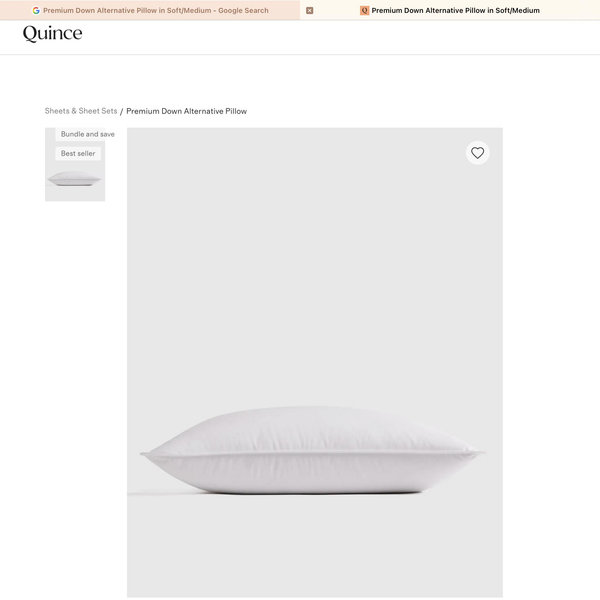 Premium Down Alternative Pillow in Soft/Medium