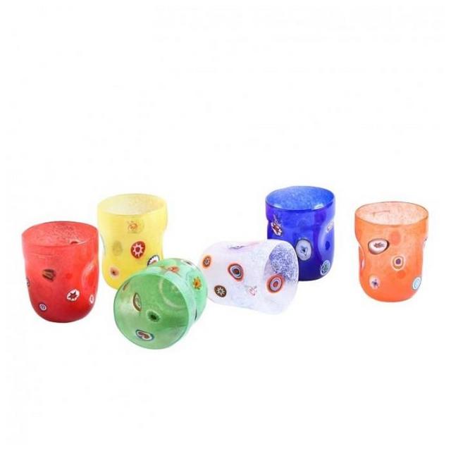 HIP multicolored murrine details glasses set