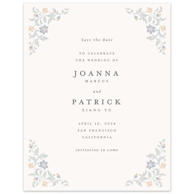 Beige Wedding Digital Save the Date - Petal Portrait