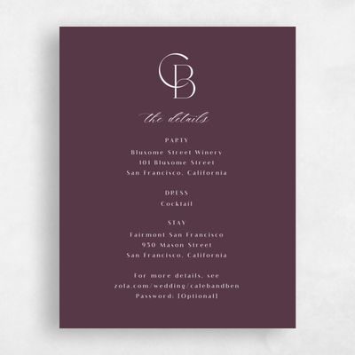 Dark Plum, Purple Wedding Enclosure - Kenai