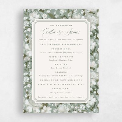 Sage, Green Wedding Program - Annika