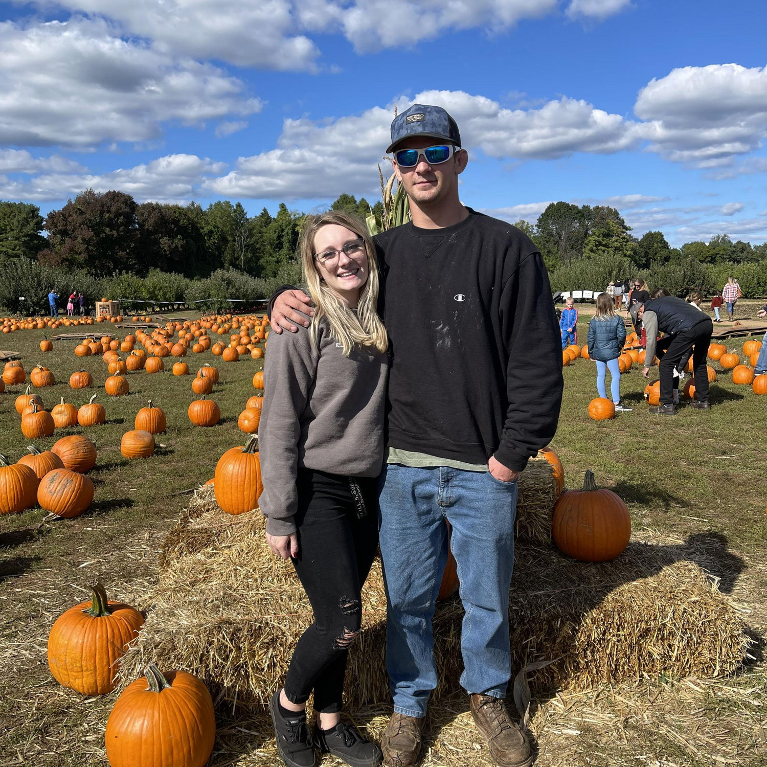 Our first time pumpkin picking together