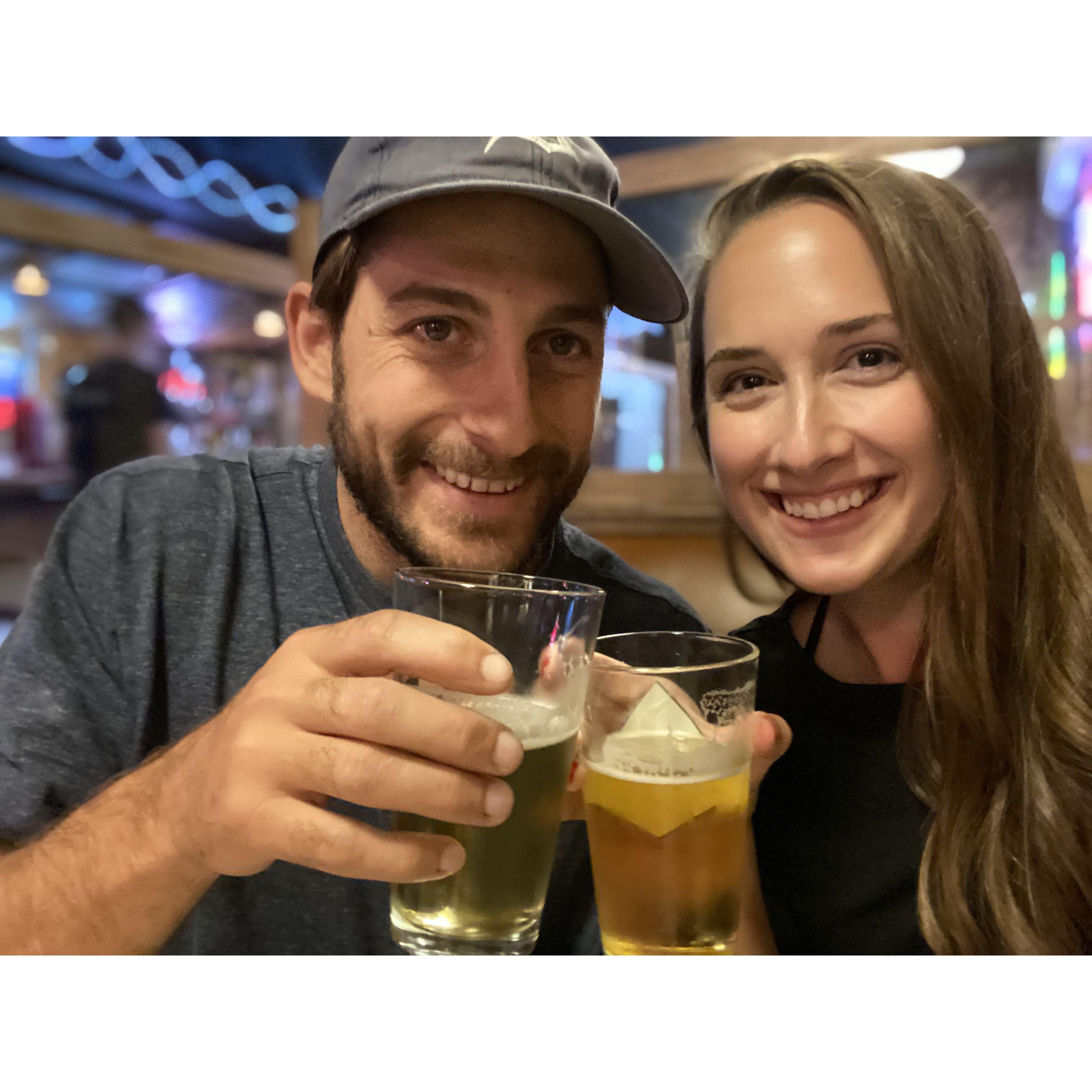 Meeting Matt (at Matt's Bar!) after a long road trip from California to Minnesota in a camper full of family and dogs :)