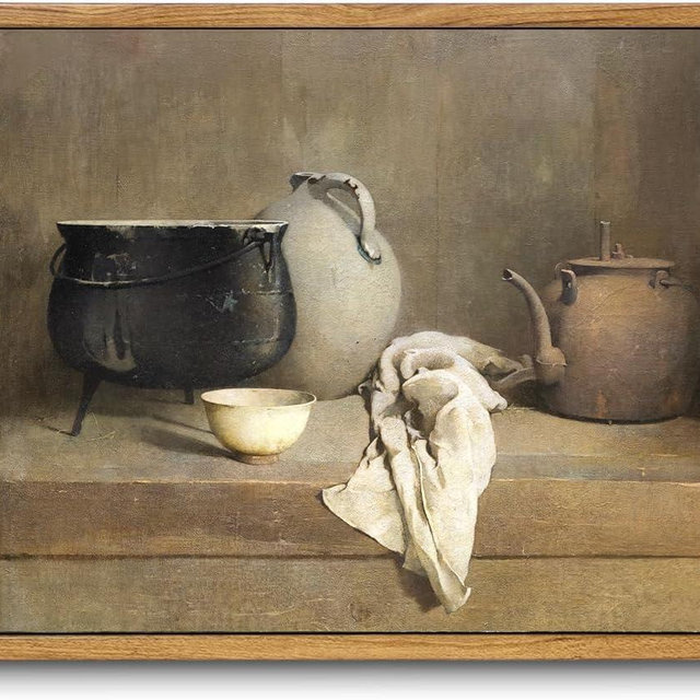 KBKBART Vintage Framed Wall Art, 8x10inch, Farmhouse Kitchen Wall Decor, Art Print, Canvas Painting, Wall Art for Dining Room, Living Room