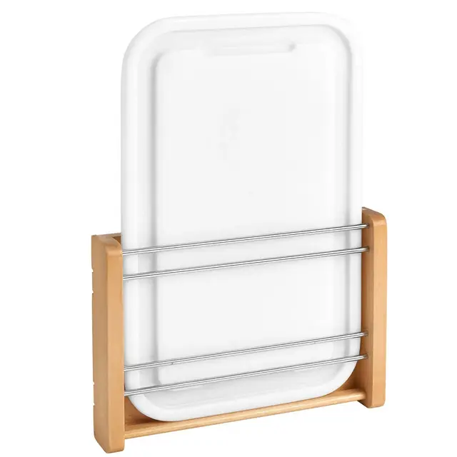 Rev-A-Shelf Kitchen Cabinet Wood Door Mount Rack with Polymer Cutting Board for Standard 15 Inch Cabinets with 11.5 Inch or Larger Opening, 4DMCB-15P