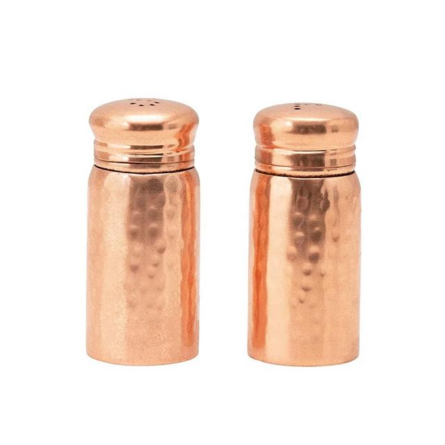 Creative Co-Op Hammered Stainless Steel, Copper Finish Salt & Pepper Shaker, 3.5"