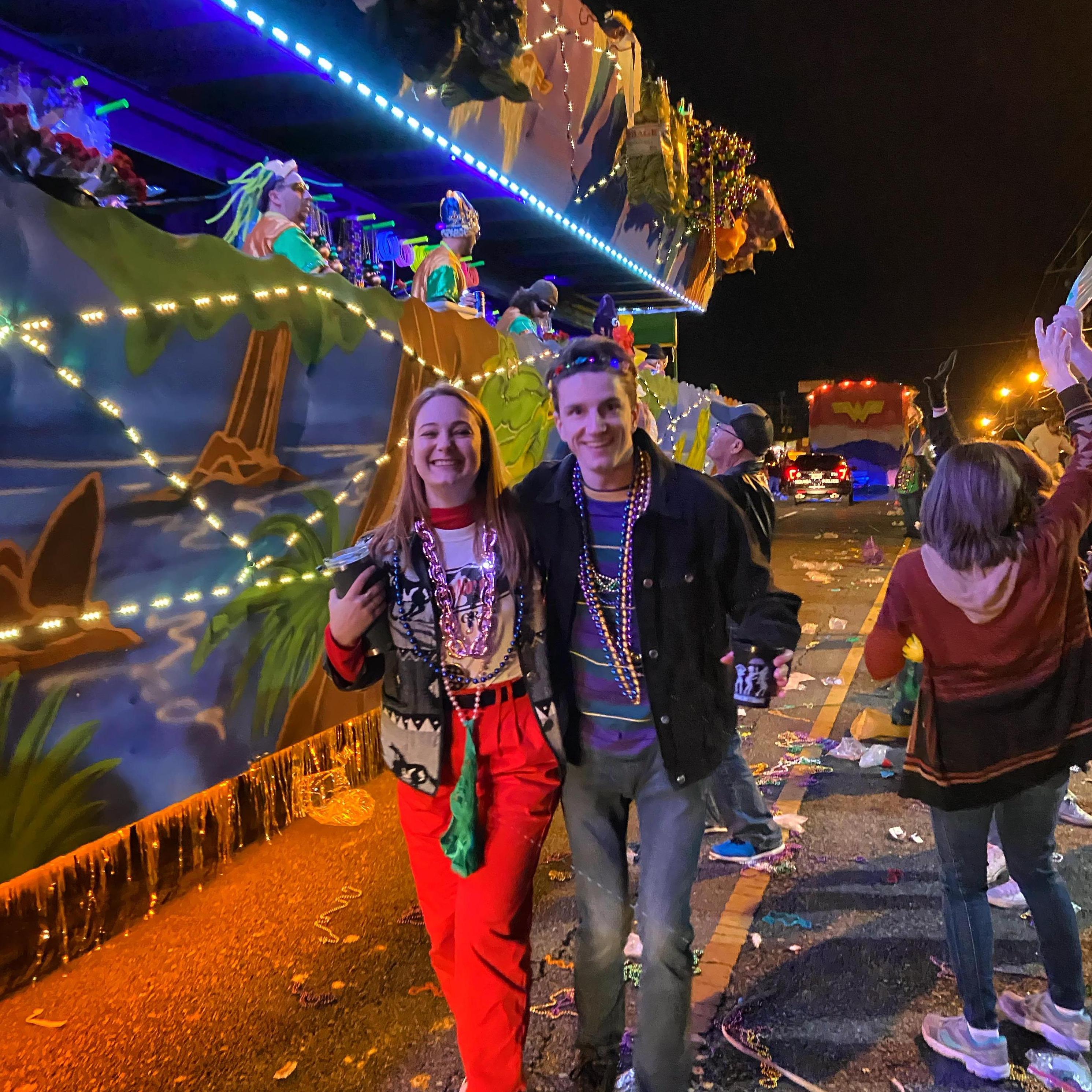 Josh's first Mardi Gras!
