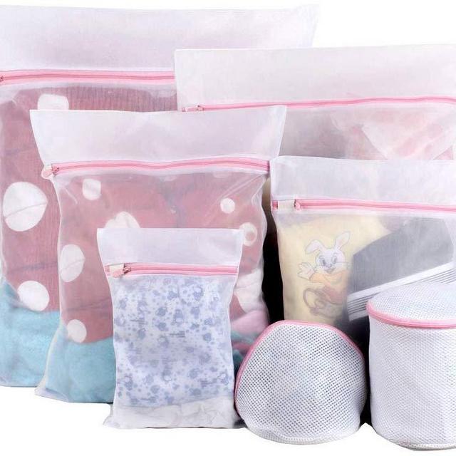 7 PCS Extra Large Heavy Duty Mesh Laundry Bags, Durable Delicates Net Wash Bag for Bra Lingerie, Underwear, Socks, Sweaters and Garment, Travel Organization Washing Bag