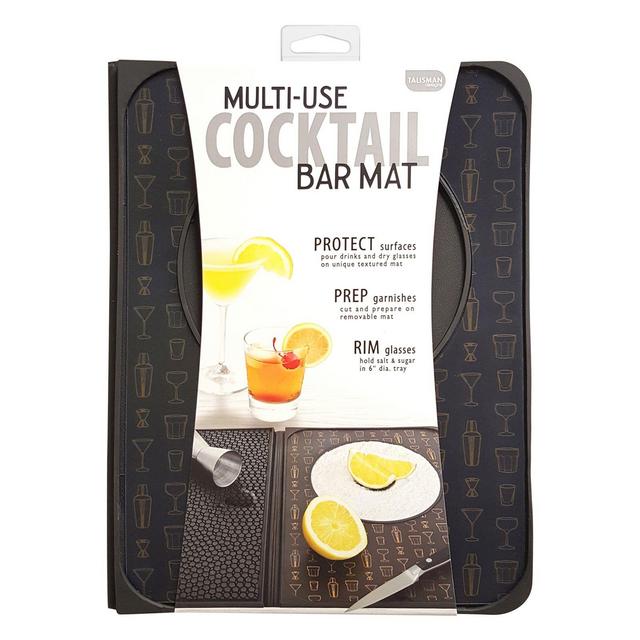 Multi-Use Cocktail Barware Mat in Black