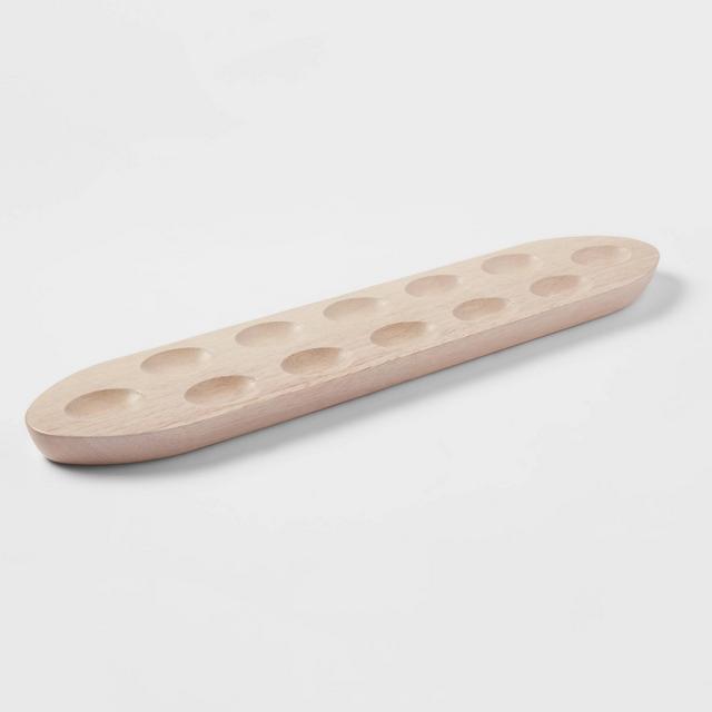 20" x 4" Wood Egg Platter White - Threshold™