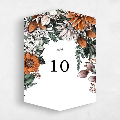 Orange Diamond Wedding Table Number - Gardner
