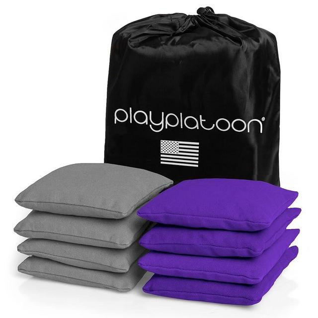 Play Platoon Premium Weather Resistant Duckcloth Cornhole Bags - Set of 8 Bean Bags for Corn Hole Game - Regulation Size & Weight