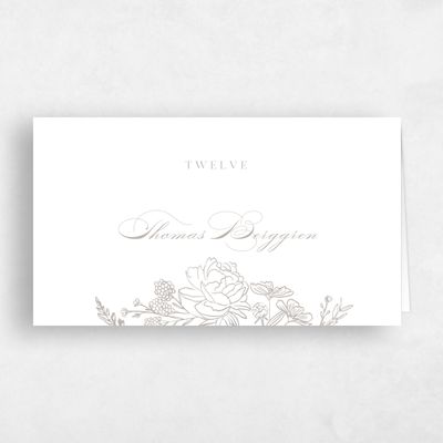 Greige, Grey Wedding Place Card - Astrid