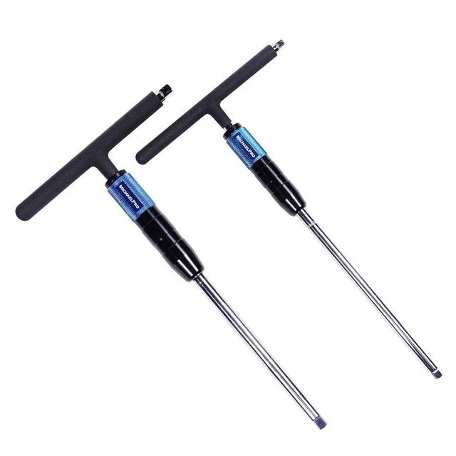 MichaelPro Adjustable T Handle Speed Wrench Set for 1/4 and 3/8 Inch Drive, Speed Handle T Wrench with 2-Way Square Drive Design, 3 Grip Positions, Patented Spinner Handle Socket Wrench (2-Piece)