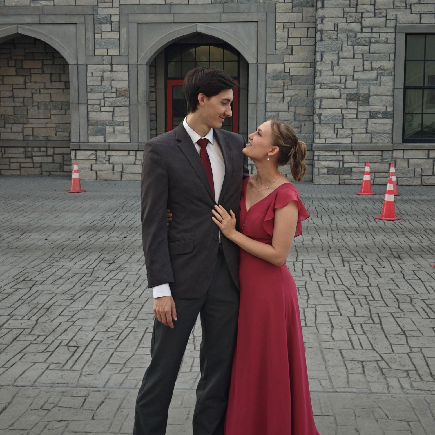 Visiting Tim's high school for a wedding