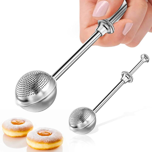 Artoshin Powdered Sugar Flour, Powdered Sugar Shaker Duster Flour Dispenser Shaker with 18/8 Stainless Steel One-handed Operation Shaker Duster for Sugar Flour and Spices