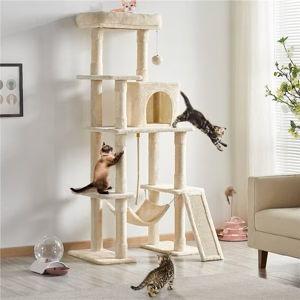 YAHEETECH Multi-Level 63-in Plush Cat Tree, Dark Gray - Chewy.com