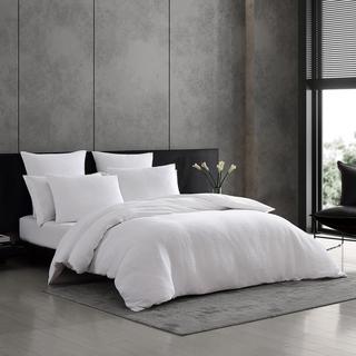 Solid Textured Pleats 3-Piece Duvet Cover Set