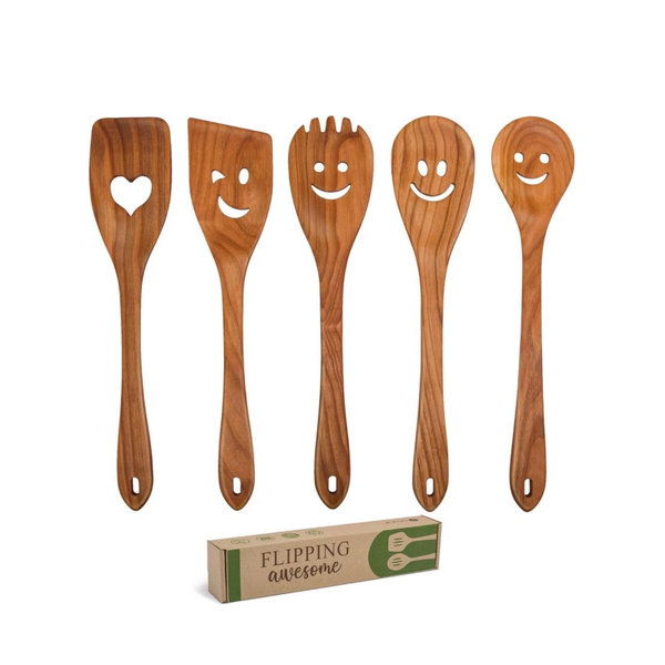 5-Piece Wooden Cooking Spoons