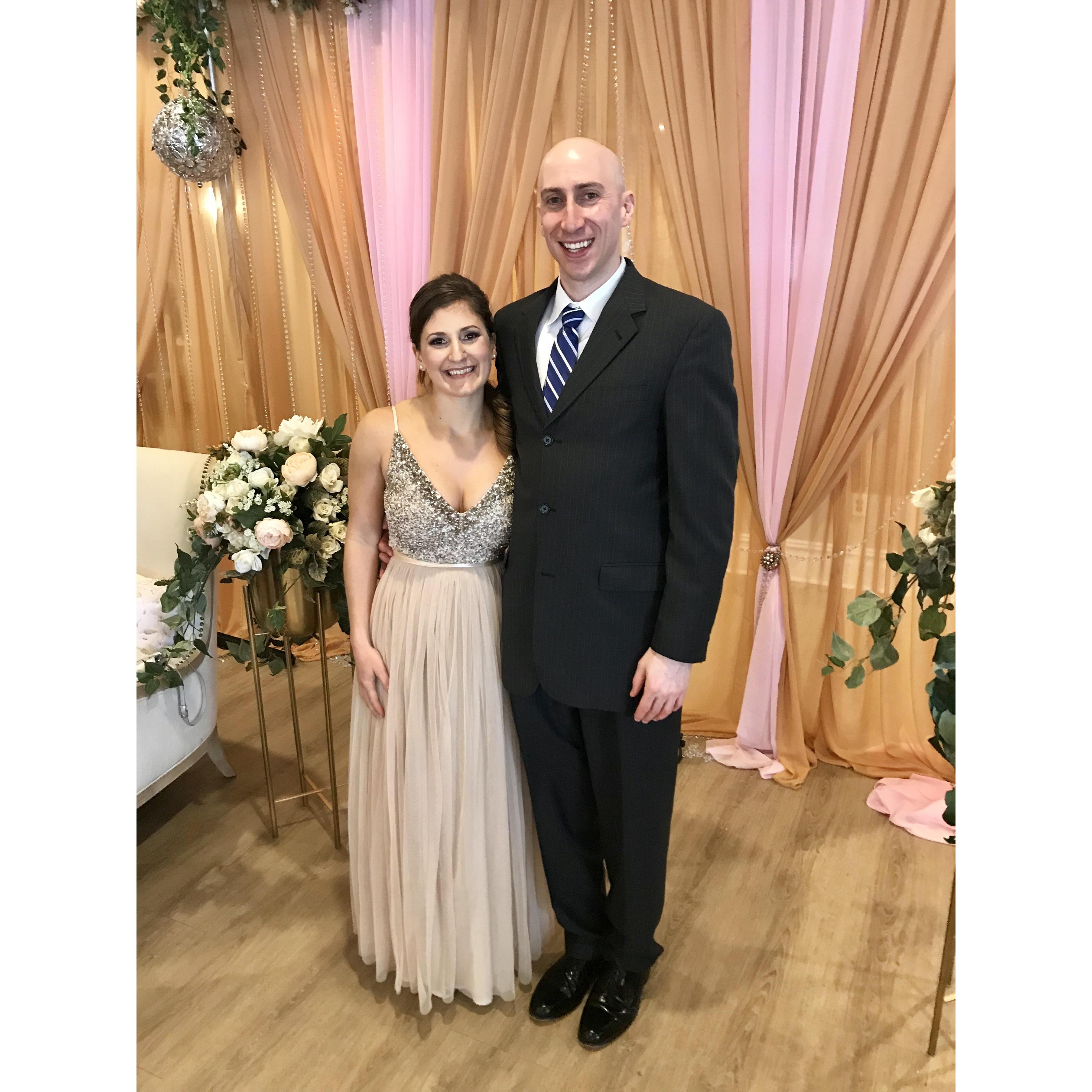 First formal photo together at friends Tanushree and Jordan’s wedding.