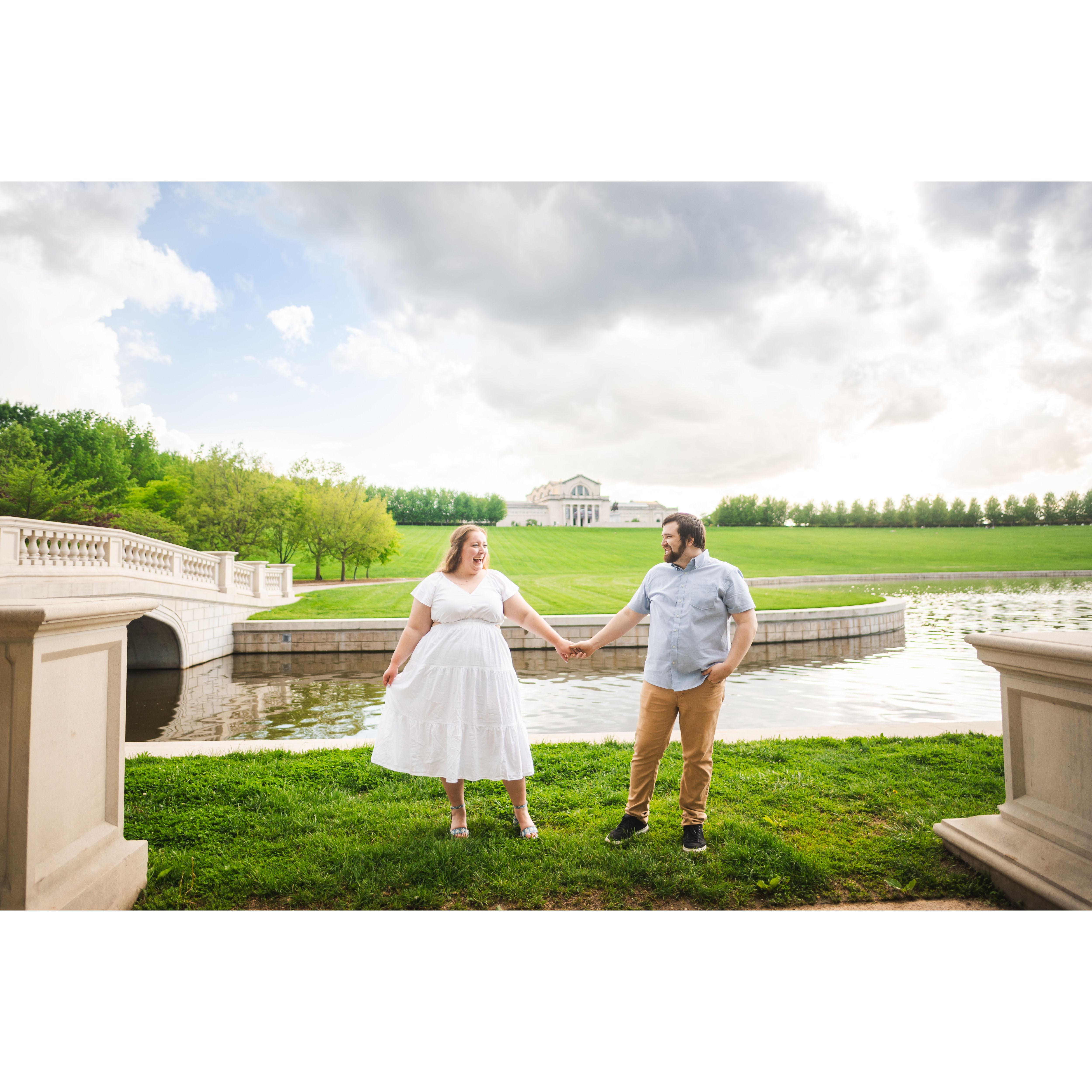 The rain stopped just in time for our engagement pictures in Forest Park.