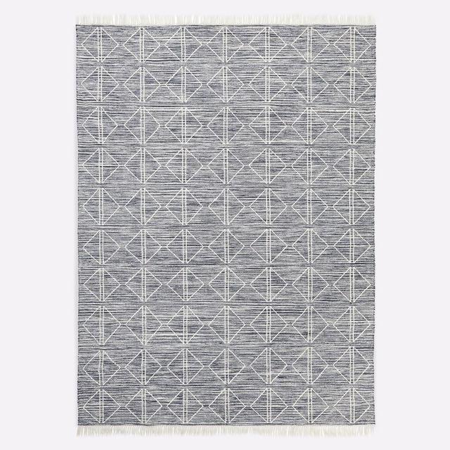 Reflected Diamonds Indoor/Outdoor Rug, Iron, 5'x8'