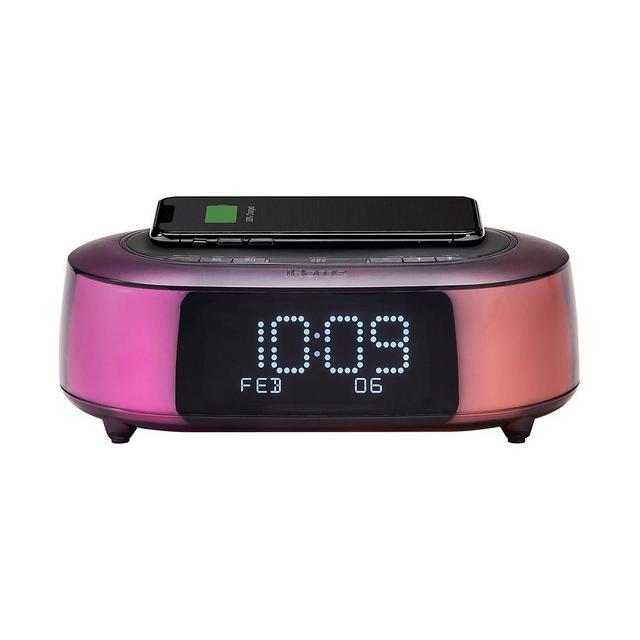 iHome Color Changing Bluetooth Alarm Clock Speaker with Qi Wireless, Speakerphone, and USB Charging