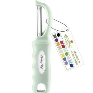 Spring Chef Premium Swivel Vegetable Peeler, Comfortable Handle and Ultra Sharp Stainless Steel Blades - Perfect Kitchen Peeler For Veggie, Fruit, Potato, Carrot, Apple - Pistachio