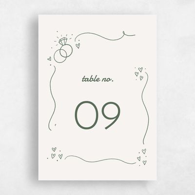Grayed Hunter, Beige Wedding Table Number - Aubrey